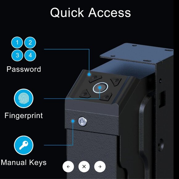 Biometric Gun Safe Keys or Fingerprint Dropdown Safe - Picture 2 of 16